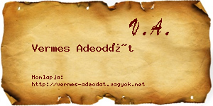 Vermes Adeodát névjegykártya
